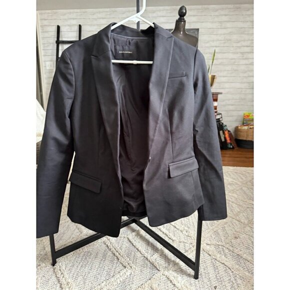 Banana Republic Womens Grey One Button Blazer Suit Jacket Size 6 - Picture 2 of 5
